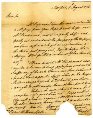 Letter to Robert W. Leake and Mr. Vandercook from Fred. W. Huht, 1772