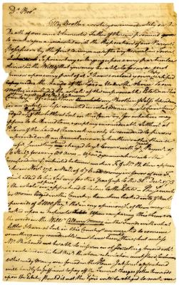 Letter from Robert W. Leake to William Fenwick, circa 1773