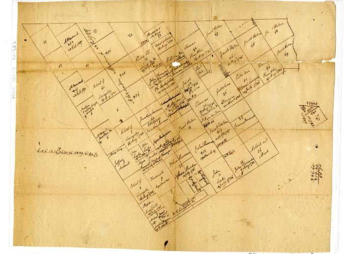 Map of land lots in the Totten and Crossfield Patent, circa 1790s