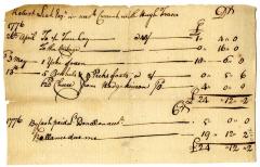 Robert W. Leake's account with Hugh Fraser, 1776