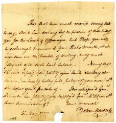 Letter from John Macombe to Robert W. Leake, 1777