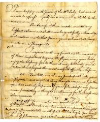 Unaddressed letter from Robert W. Leake, circa 1770s