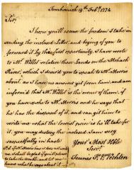 Letter from Teunis Vechter to Robert W. Leake, 1774