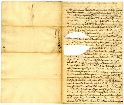 Agreement between William Shephard and Robert W. Leake, 1774