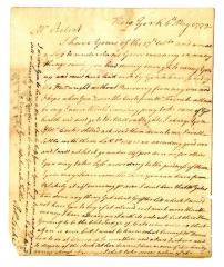 Letter from Robert Leake, Sr., to Robert W. Leake regarding business, 1772