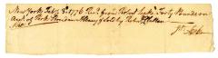 Receipt for payment, 1776
