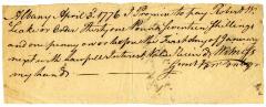 Promissory Note, 1776