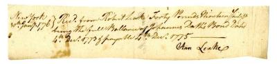 Receipt for a bond, 1776