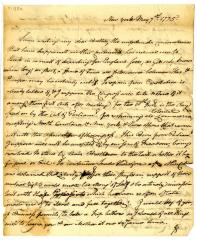 Two page letter from John Leake to Robert W. Leake, 1775
