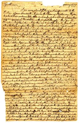 Letter to the Albany Committee, 1777