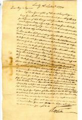 Letter from Robert Leake, Sr. to his son, offering financial advice, 1774
