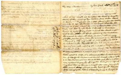 Letter from John G. Leake to Robert W. Leake, 1773