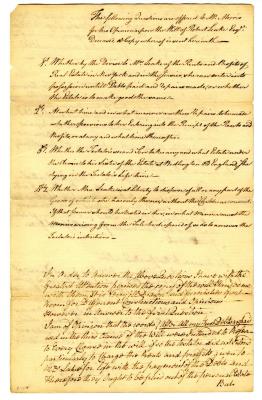 Document regarding the will of Robert Leake, Sr., 1774