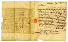 Letter regarding a land purchase, 1775