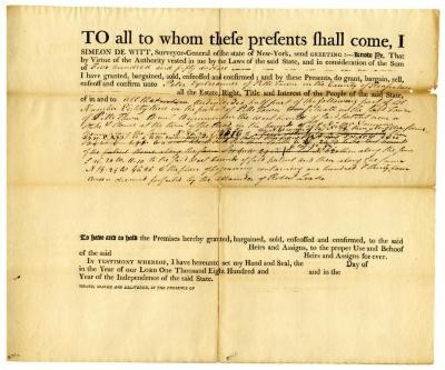 Deed for land in Pittstown, 1811