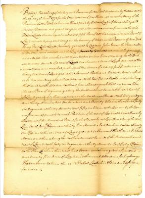 Contract for land in Ulster County, 1772