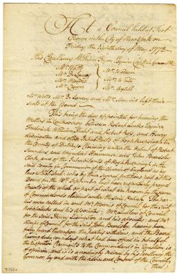 Minutes of a meeting to resolve a land dispute, 1787