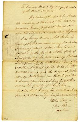 Statement describing land forfeited in Rensselaer County, 1809