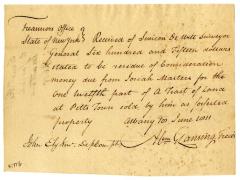 Receipt for the purchase of land in Pittstown, 1811