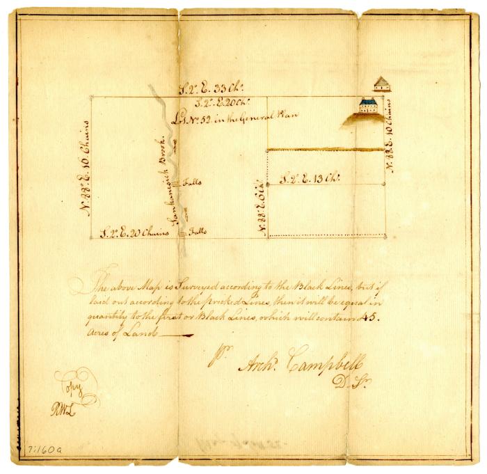 Map of lot 52 in Pittstown, N.Y., circa 1772