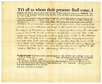 Deed for land in Pittstown, 1810