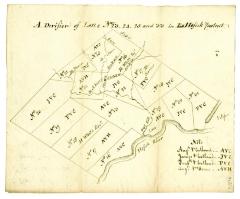 Map of four lots of the Hosick Patent, circa 1772