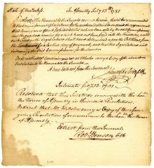 Resolution regarding forfeited estates, 1781