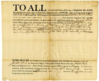 Deed for property in Pittstown, 1801