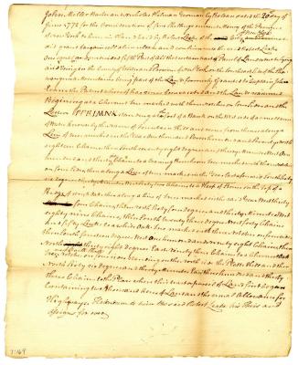 Contract for land in Ulster County, 1772