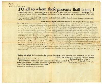 Deed for land in Pittstown, 1810