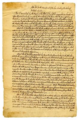 An Act for the Amendment of the Law Directing the Sales of Forfeited Lands, 1781