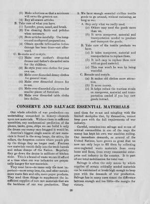 World War II - Conserving Clothing, Fight Waste booklet, page 20