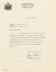 Letter from Max Mejia to Victor Robles with news article, Panel Goal: Hire More Hispanics