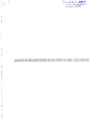 Report to the Commissioner of the Office of Drug Abuse Services