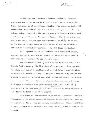 Henry Bryant, report, 1/6/80