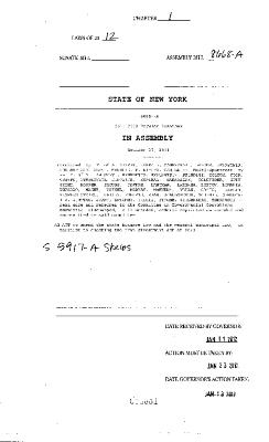 NYS Bill and Veto Jackets: 2012, Chapter 1