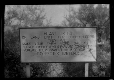 Conservation Commission sign at Forestry Field Day at Pine Grove Farm, Delaware County