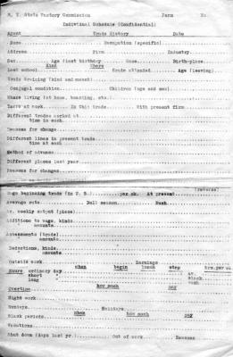 N. Y. State Factory Commission Individual Schedule