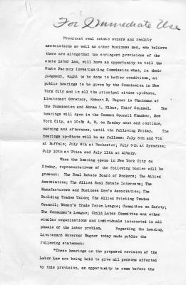 Notification of Factory Investigating Commission hearings