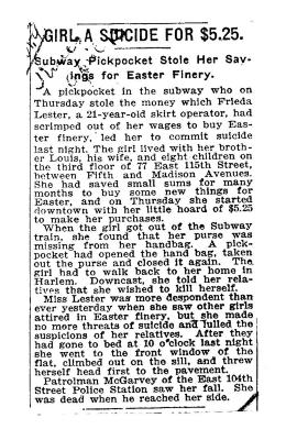 Girl a suicide for $5.25