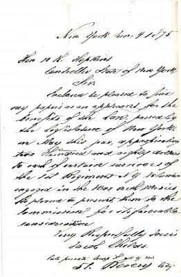 Letter to the New York State Comptroller from Jacob Childs