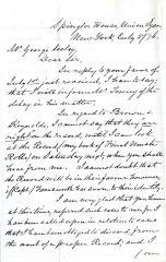 Letter to George Seeley from Colonel Ward B. Burnett