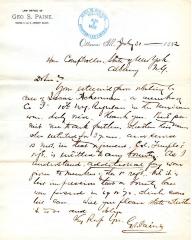 Letter to the New York State Comptroller's Office for Isaac Ackerman