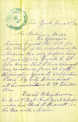 Letter to Mr. Robinson from David W. Dyckman