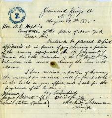 Letter to New York State Comptroller N.K. Hopkins from Martin Duncan