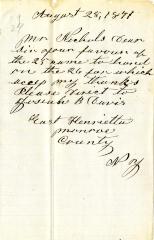 Letter to Mr. Nichols from Josiah B. Davis