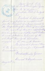 Letter to New York State Comptroller N.K. Hopkins from David W. Dyckman