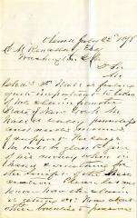 Letter to A.M. Kenaday for Charles F. Hall