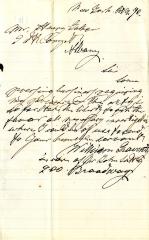 Letter to New York State 2nd Deputy Comptroller from William Gravenitz