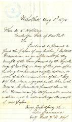 Letter to New York State Comptroller N.K. Hopkins for John Baptist Grasenauer